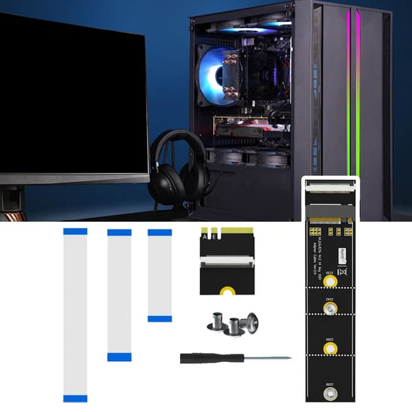 M.2 Key M -sovitin 64 Gbps nopea M.2 Key M - Key A+E -jatkokaapeli