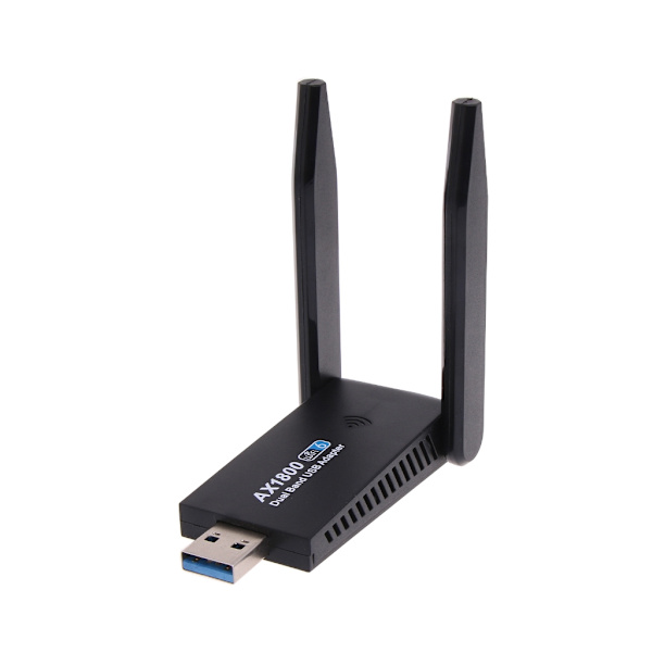 1800M USB WIFI 6 Adapter Dubbel Antenn Nätverkskort AX1800 Dual-Band 2,4/5Gh WiFi Adapter WIFI6 för PC Laptop Tablets