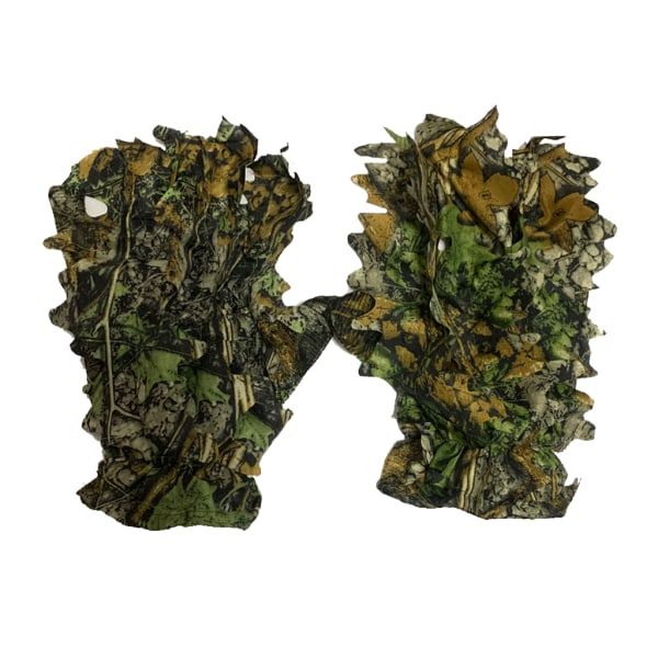 3D Camo -käsineet, mukavat, liukumattomat, kestävät 3D-lehtikäsineet hyvään piiloutumiseen metsästykseen ja lintujen tarkkailuun