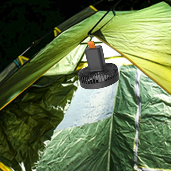 5,39 tum hängande fläkt Campinglampa Stativfläkt Takfläkt Uppladdningsbar luftkylning USB skrivbordsfläkt för bil utomhusresor Green