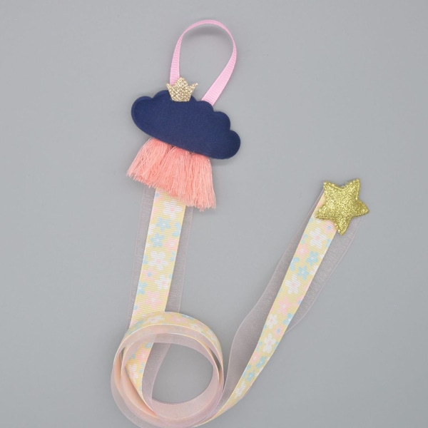 Flickor Baby Band hängande hår rosett Pannband Clip Organizer Cloud tofshållare