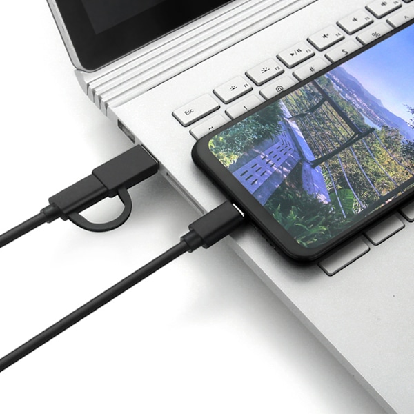 USB till USB C-kabel 2 i 1 USB3.0 USB A/C till C Snabbladdningskabel USB Typ C till Typ C Laddningssladd 10 Gbps Data Sync