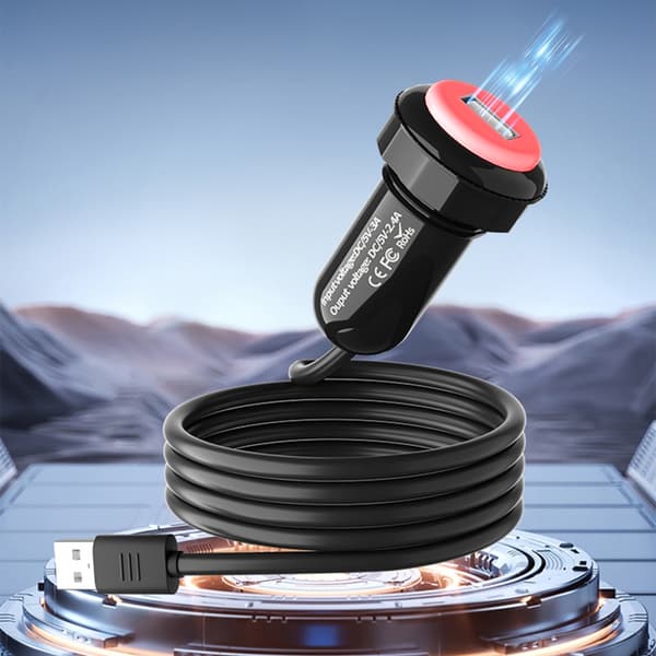 USB Billaderadapter med Roterende Klemme for Effektiv Lading i Bil