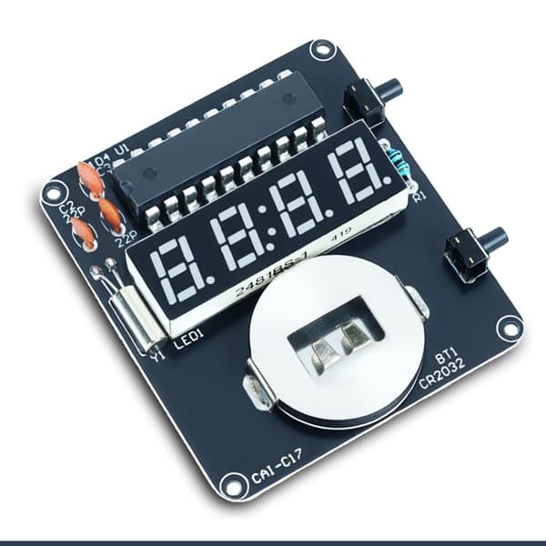 DIY Elektronisk Klocka Kit Enkel Montering LED-Klocka Plast Metall LED-Display Kit Blue