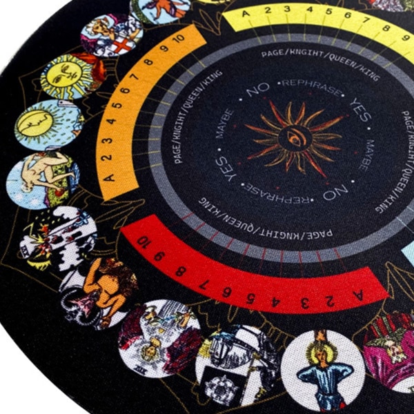Altar Tarotkort Bordsduk Rund Astrologi Mjuk tygkudde Gummikudde Diameter 22cm/8.66in