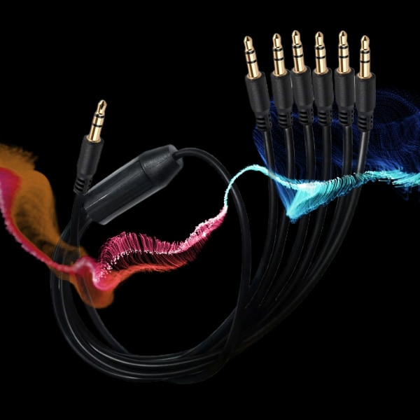 Ljudkabel 3,5 mm hane till flera 3,5 mm hane splitter för högtalare Subwoofers Förstärkare Projektorer Kabel One for five 1m