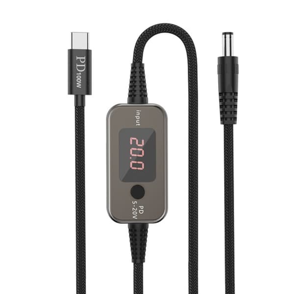 Flexibla Spänningar USB C DC5521 Adapterkabel Sladd 10 Utbytbara Spetsar