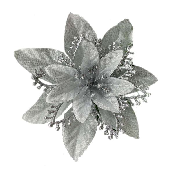 13cm Julglitter Julstjärna Blomma Dekorativa Julgransblommor för Krans