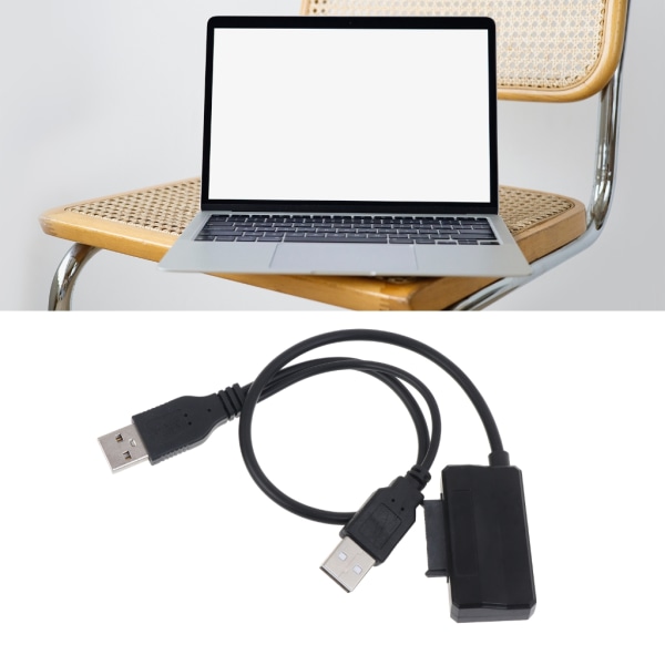 USB 2.0 till 6+7 13-stifts Slim-SATA-kabel med extern USB2.0 power för bärbar dator DVD-ROM CD-ROM ODD