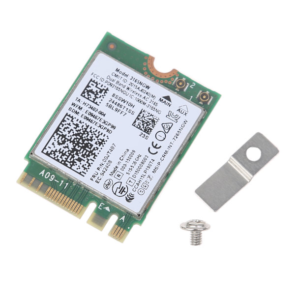 00JT497 Dual Band Wireless-AC 3165 BT4.0 2.4G/5G 433M NGFF for M.2 3165NGW -langaton kortti Thinkpadeille