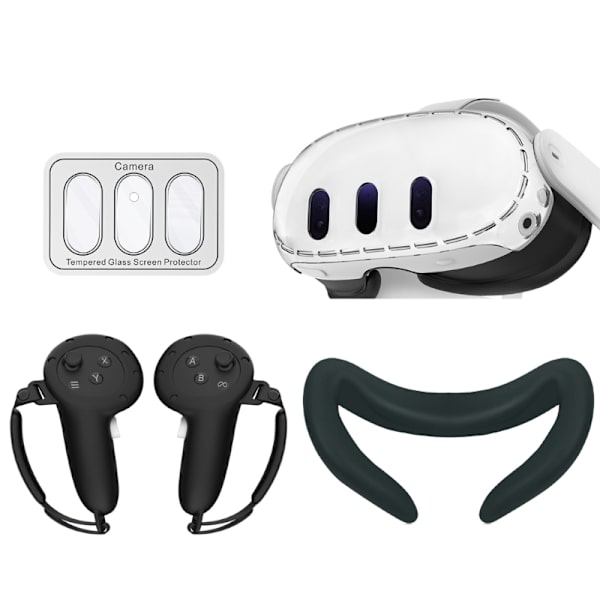 4-i-1 Komplett VR-tillbehör för VR-headset och Controller Grip Silikon Ögonmask Headset Skydd Viktiga Tillbehör
