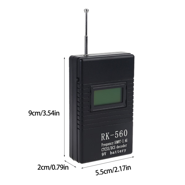 RK560 Bärbar 50MHz-2,4GHz handhållen frekvensräknare med antenn för CTCSS Walkie Talkie Radiosignal Frequency Test