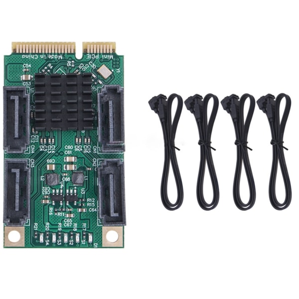 Mini PCIE till Sata expansionskort för SATA-enheter Lägg till 2 eller 4 SATA3.0-portar till din dator D