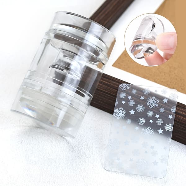 Quick Clean Silikon Nail Art Stamper Set för Professionella Manikyrer Hemma