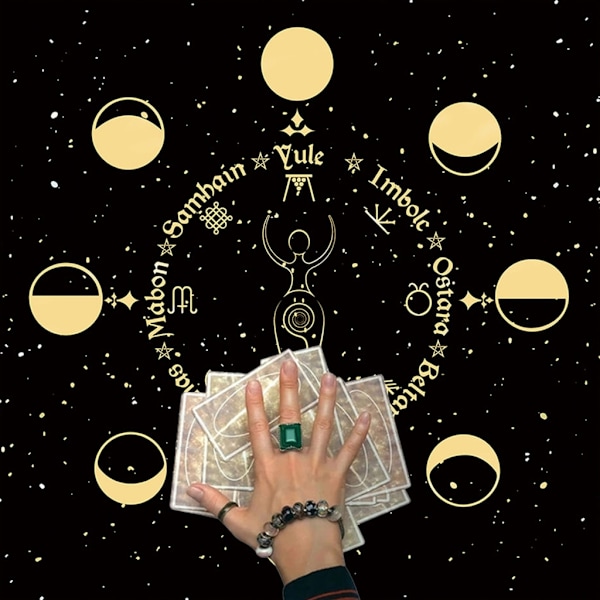 Fyrkantig form Pendel spådom Altare Bordsduk Brädspel Tarot Pad Rune Duk Astrologi Oracles Brädspelsmatta B60