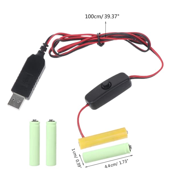 Dummy batteriadapterkabel erstatter 4xAAA-batterier for fjernkontroll, leketøy, LED-lampe