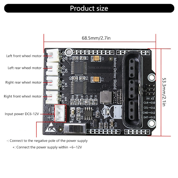 HU-011 Motorkontrollmodul Expansionskort 4CH TB6612FNG Chip