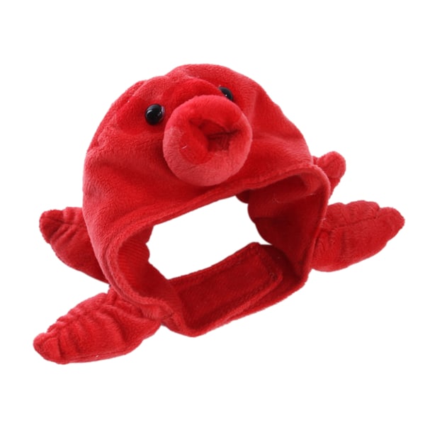 Rolig kattmössa, husdjurshatt, söt röd bläckfiskformad design, mjuk, bekväm, kawaii-kostymtillbehör, djursäkert material
