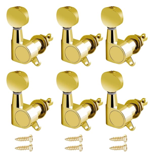 6st 3R3L gitarrstämare, 1:14 Ratio Tuners Akustisk gitarr Stämningspinnar Elgitarr Stämningstangenter Gitarr Maskinhuvuden Gold 3L and 3R