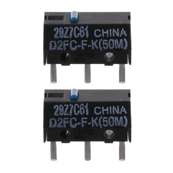 2 st/10 st Original Mus Micro Switch D2FC-F-K (50M Klick) 0.74N Mus Microswitch Set Blå Punkt 3 Pins