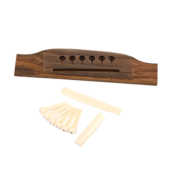 Akustisk gitarr Bone Bridge Sadel och Mutter och Gitarr Bone Bridge Pins Gitarr Trä Tillbehör
