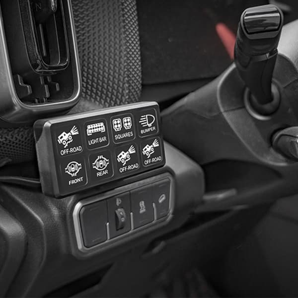 Touch Bryterpanel med 8-veis Bryterboks 12V/24V Kontrollreléer Auto Dimbar