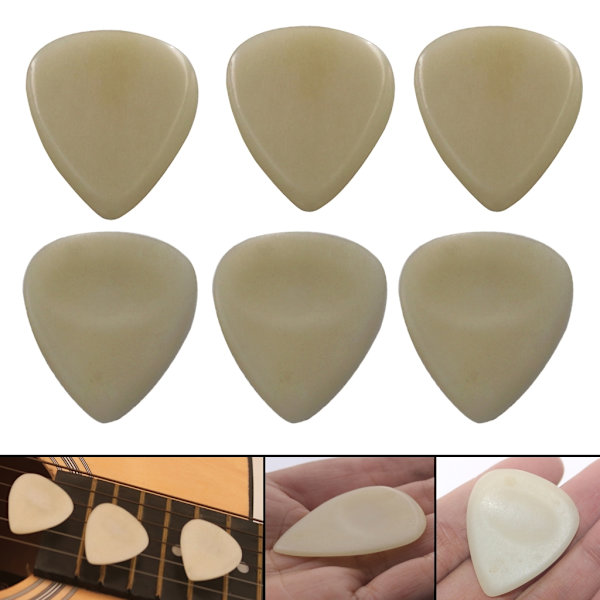 Naturliga gitarrval Ukulele plockar Elgitarr plockar Ox Bone Finger Picks Gitarr Plektrum för gitarr bas Ukulele A