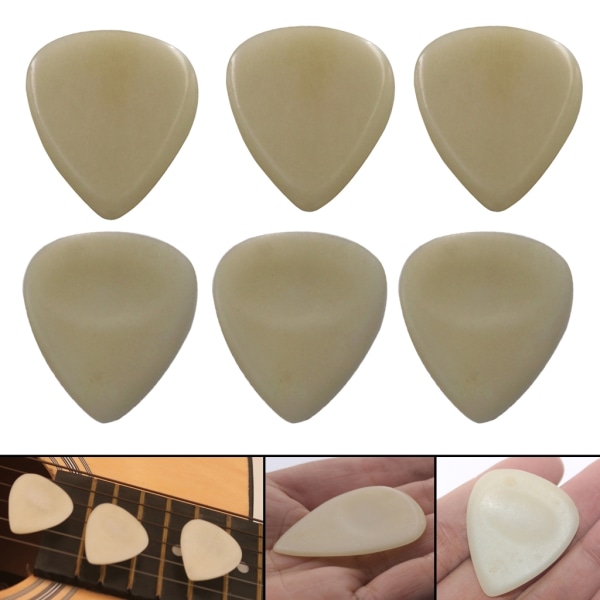 Naturliga gitarrval Ukulele plockar Elgitarr plockar Ox Bone Finger Picks Gitarr Plektrum för gitarr bas Ukulele B