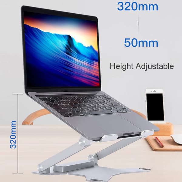 Bärbara stativ Justerbart höjdlyftande aluminium fällbart stativ för surfplatta Desktop Notebook kylställ för 11-15,6 tum Without USB