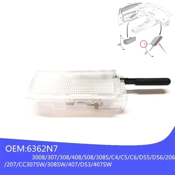 LED-innerbelysning för 307 308 408 508 C4L DS6 6362N7 ger stark belysning
