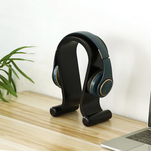 Universal Headset Holder Stand Trædesign Kompakt Arbejdspladsløsning