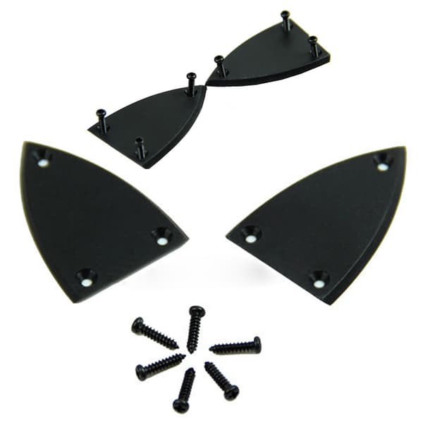 2st Svarta Truss Rod Cover Skruvar För Gitarr 3 Hål Gitarrdelar Tillbehör Nya