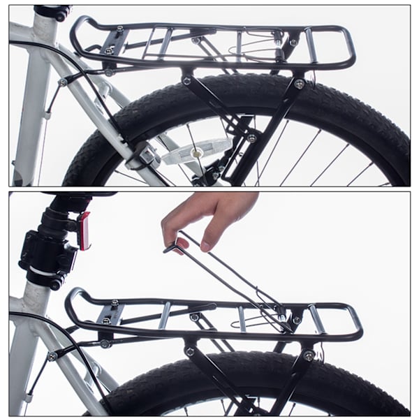 Cykelställ i aluminiumlegering bak Cykelhållare Snabbkoppling Justerbar legerad cykel för bärare Enkel att installera Svart