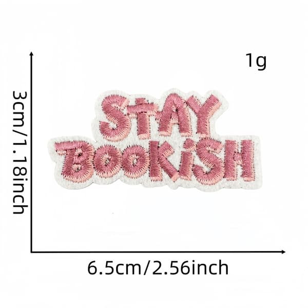 8 stk. sy-/strykelapper, broderte chililapper, boklige reparasjonslapper