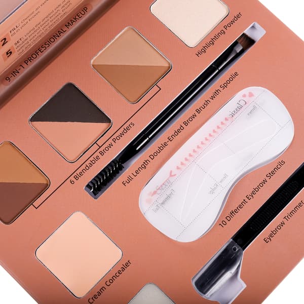 Ögonbrynskit Brynmakeupkit Långvarigt Brynpuder, Ögonbrynsstenciler Brynkit