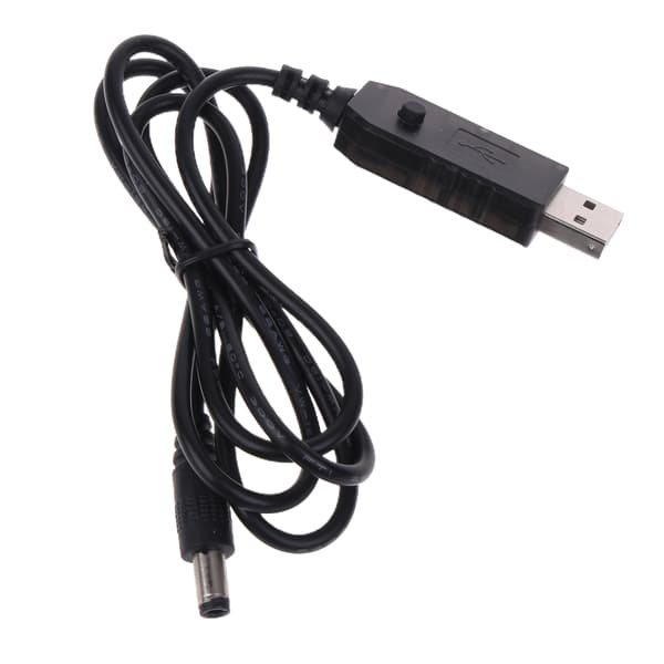 QC3.0 USB/Type C PD til 5V-12V justerbart Step Up-kabel Strømkabel 1m