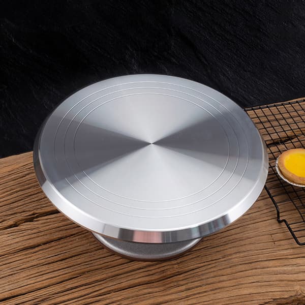 Kage Drejebord 10\" Rustfrit Stål Bord Drejebord Skridsikker Kagebagepynt