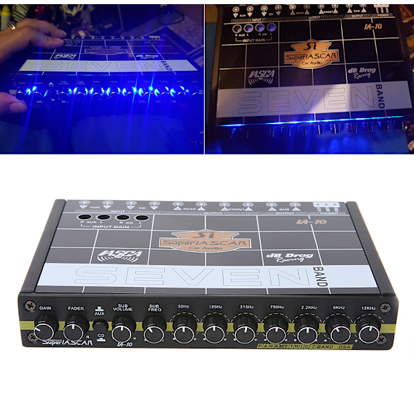 Auton Audio 7-kaistainen taajuuskorjain Modifioitu auton EQ-taajuuskorjain Luokan Fever Audio Auton viritin