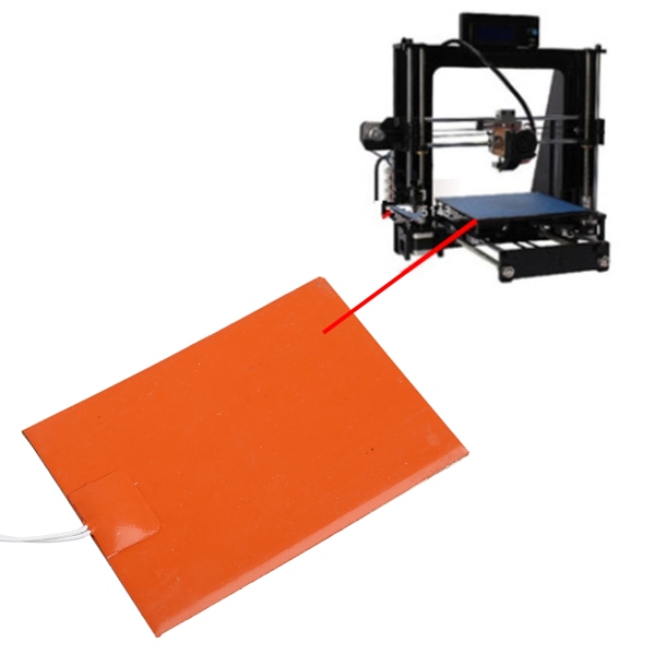 3D-skrivare Silikon Uppvärmd Pad 10x15cm Värmeplatta Matta 220V 300W Uppvärmd Säng