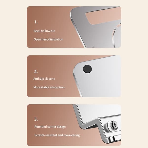 Justerbart ergonomisk design i aluminium til bærbar computer, sammenklappelige stativer til skrivebord