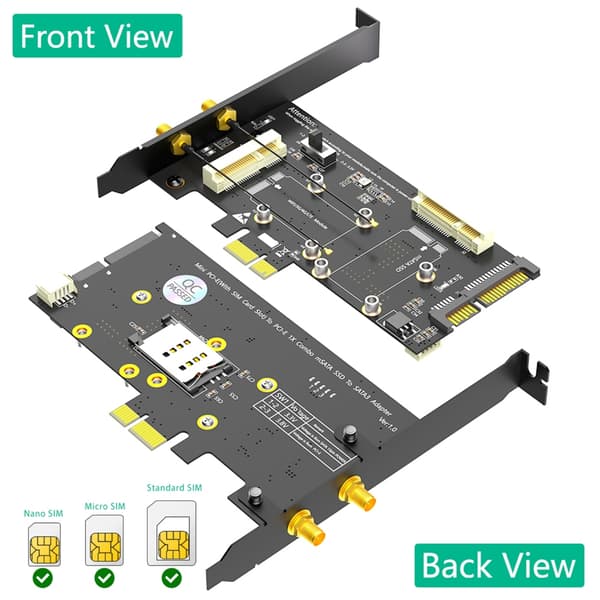 Mini PCIE til Mini PCIE til PCIE 1x og MSATA SATA3 Konverter Adapterkort