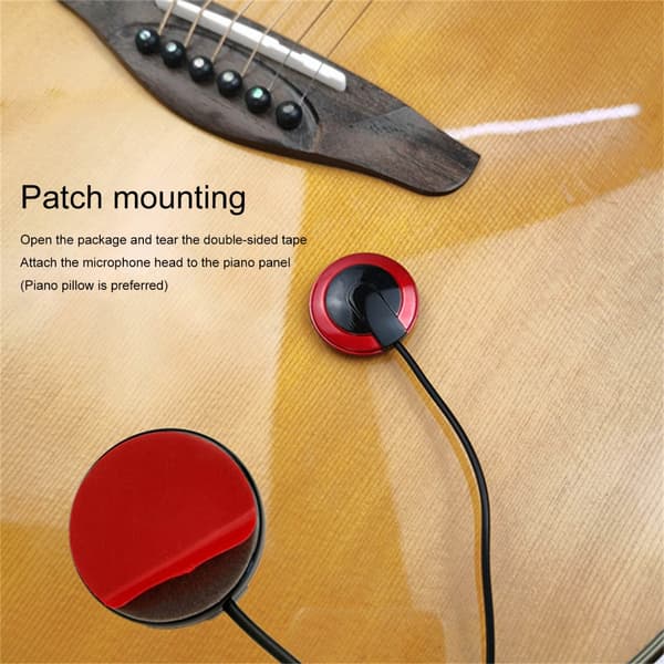 Gitarr Bas Ukulele Instrument Mikrofon Pickup Transducer med 6.35mm Jack