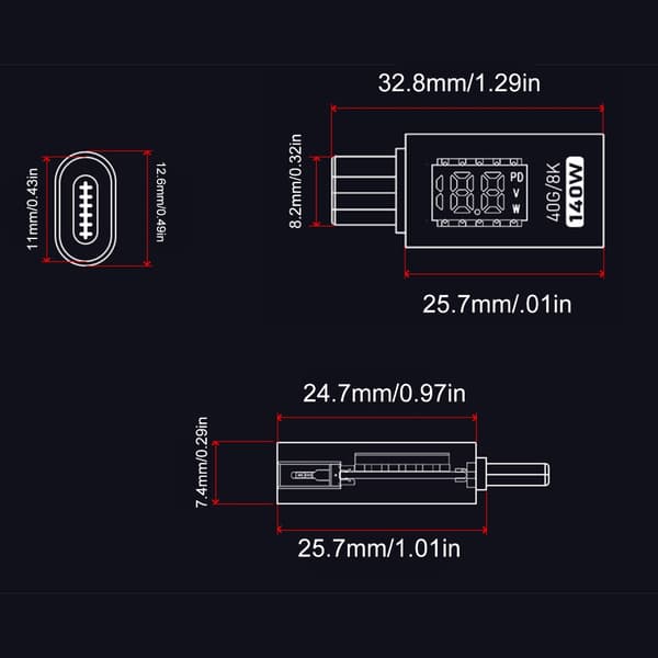 USB C Hunn til USB C Hann Adaptere Praktisk Lading og Dataoverføring