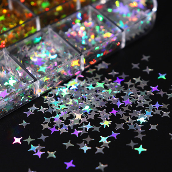 Harts Glitter Paljetter Kristall UV Epoxi Smycken Tillverkning Form Filler 3D Nail Art Tips Dekoration Paljetter Hartsfyllningar