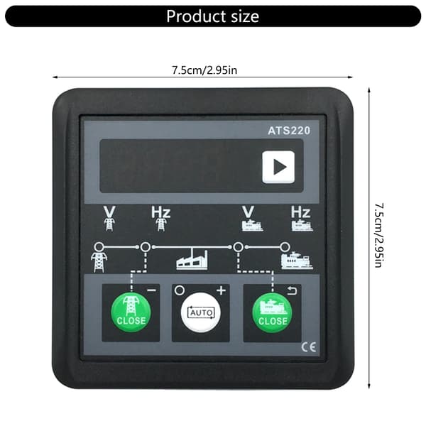 Genset ATS-kontroller ATS220 Elektrisk generatorpanel Auto Manuell LED