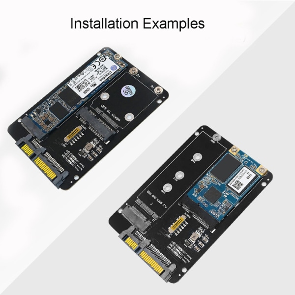 2-i-1 NGFF(M2)mSATA till SATA 2,5 tums adapter M2 NGFF/ mSATA till SATA3.0 Praktisk byte av adapterkort för konverterare null - Cross structure