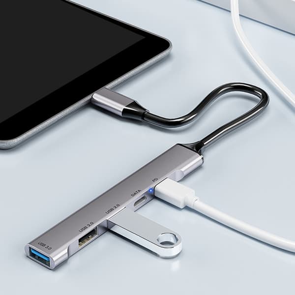 USB C Type C HUB Multi USB-portit (1 USB3.0 + 2 USB2.0 1 USB C) PD60W USB-keskitin