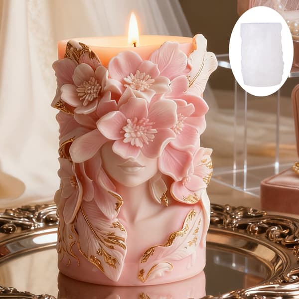 DIY Stearinlysform i Silikone med Præget Blomstermønster