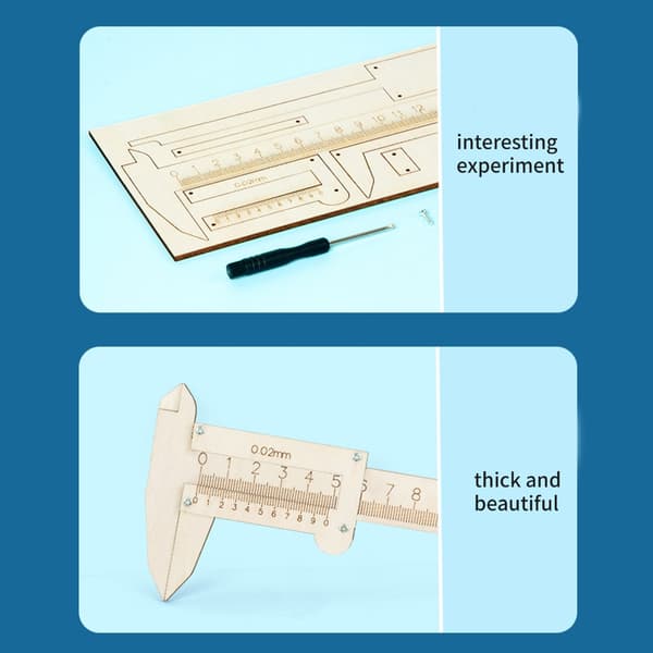 Vernier Caliper Model Træ Samle Legetøj Hands on Pædagogisk STEM Legetøj til Børn