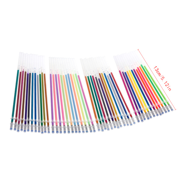 48 Färger 0,38 mm Gelbläck Pennpåfyllningar för Glitter Metallic Neon Pastel Pappersvaror